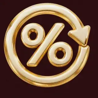 Gold percent symbol — WSM Casino